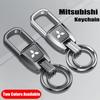 Metal Alloy Car Logo Key Chain Holder for Mitsubishi RALLIART Colt ASX Lancer L200 Pajero Outlander Eclipse Keyring Pandant