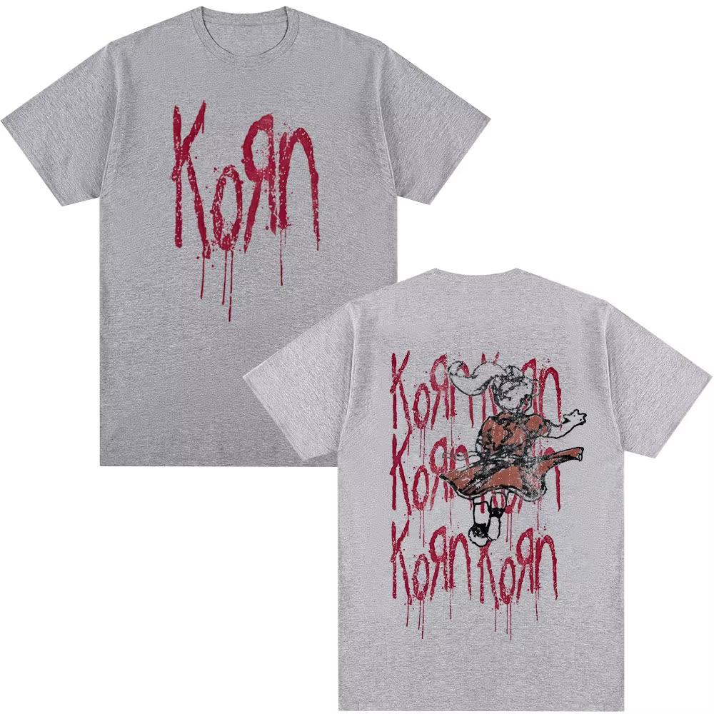 Korn Follow The Leader Футболка Металл Готика Рок Группа Футболки Унисекс Женская Хлопок Повседневная Оверсайз Короткий Рукав Футболка Уличная Одежда