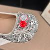 Children's Princess Elsa Crystal Shoes: 2026 Spring/Autumn Girls’ Non-Slip Leather Shoes with Soft Soles, Versatile Korean Style
