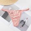 Thin Belt Bow Underwear For Women Girl Sports Panties Thong Low Waist Seamless Soft Satin Briefs Female Lingerie