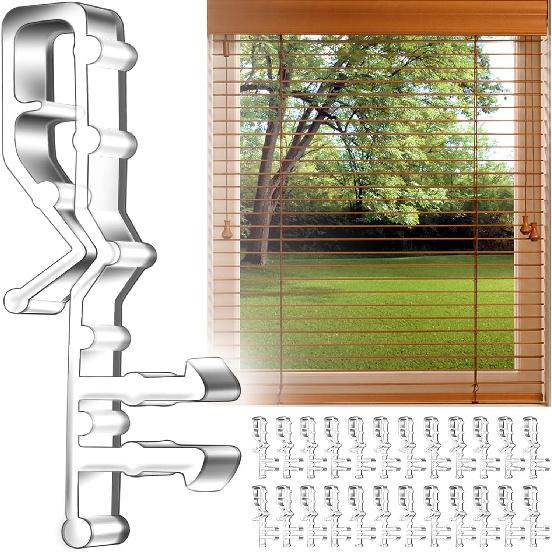 12 PCS Hidden Channel Valance Clips, 2-1/8inch Clear Plastic Blinds Clips for Valance with a Groove in The Back