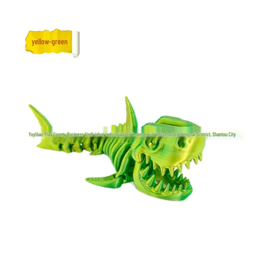 3D Printed Movable Shark Skeleton Toy Model Craft Figure Gift for Kids