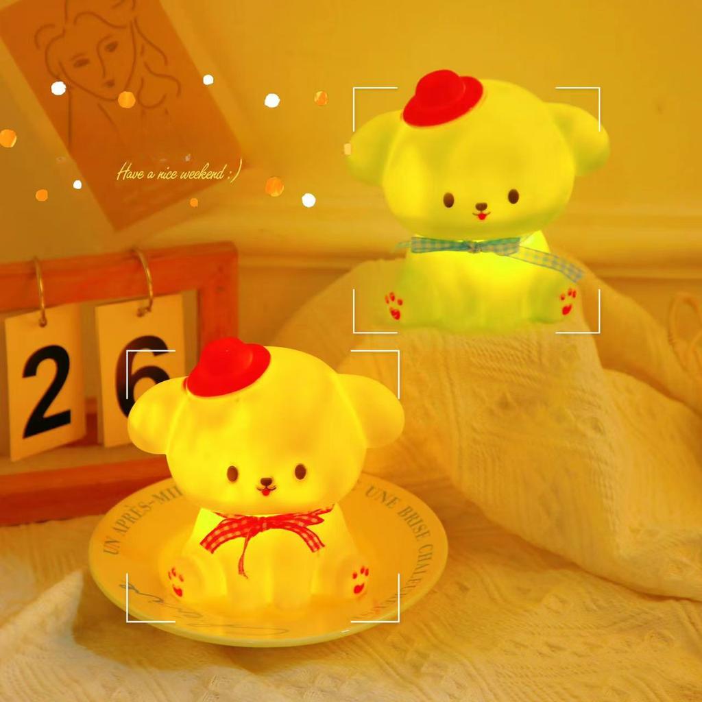 Светодиодный ночник милый мультяшный щенок силиконовые огни детский спальный прикроватный столик лампа для малышей детская комната