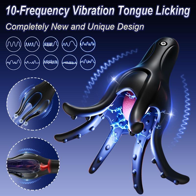 Male Penis Vibrator Tongue Licking Sex Oral Blowjob 10 Vibrating Delay Endurance Training Adult Sex Toy for Couples Pleasure