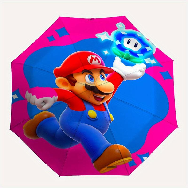 Mario Odyssey Automatic Folding Cute Umbrella - Lightweight, Retractable Design with 8-Rib Durability, Perfect for Outdoor Adventures, Fashi
