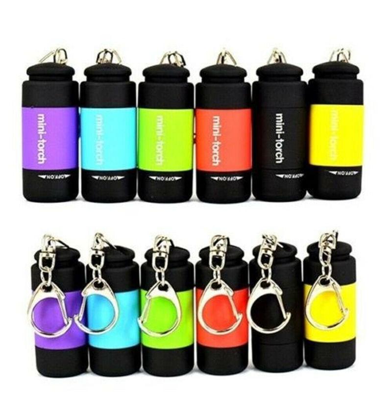 Mini LED Super USB Flashlight Outdoor Camping Small Torch Glare Lamp Pocke Keychains