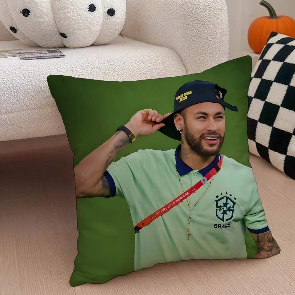 Brazilian Handsome Athlete NNeymar Jr Cushion Cover Throw Pillow Cover Hidden Button Durable Polyester Chair Cushion