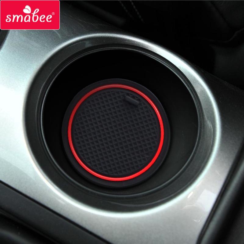 Smabee for NISSAN juke 2013 2014 2015 2016 Anti-Slip Gate Slot Mat Interior Accessories Rubber Coaster Car sticker