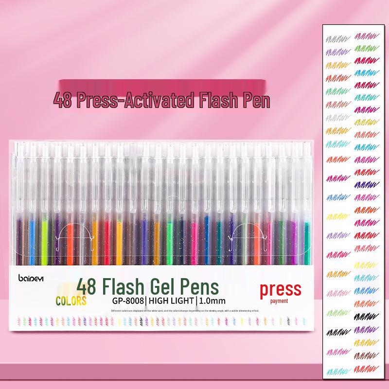 Luminous Glitter Gel Pen - Color-Changing Crystal Sand Effect for Journaling & Drawing.