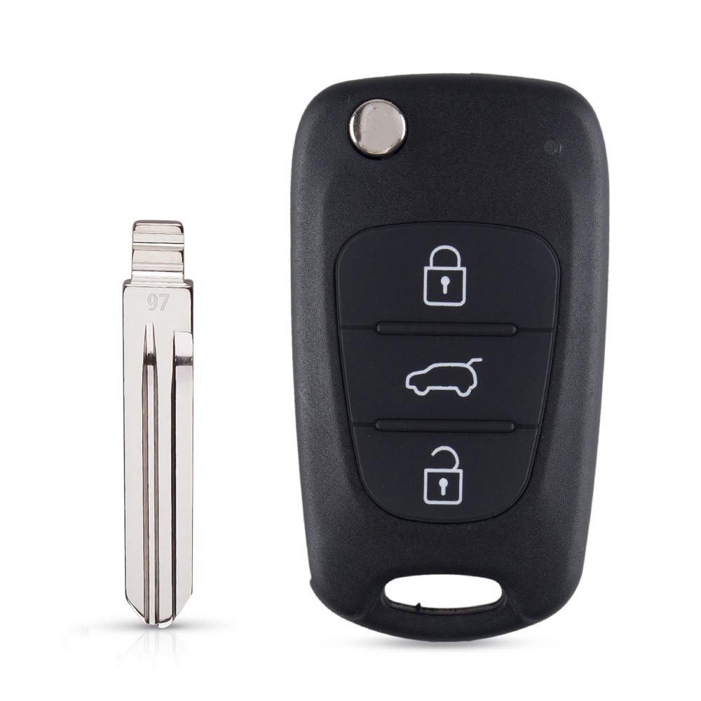 For K.I.A Rio 3 Picanto Soul Ceed Cerato Sportage K2 K3 K5 3 Buttons Flip Folding Remote Auto Car Key Shell Blanks Case
