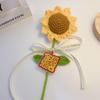 Handmade Knitted Sunflower Bouquet - Artificial Crochet Flowers Gift for Graduation or Teacher's Day