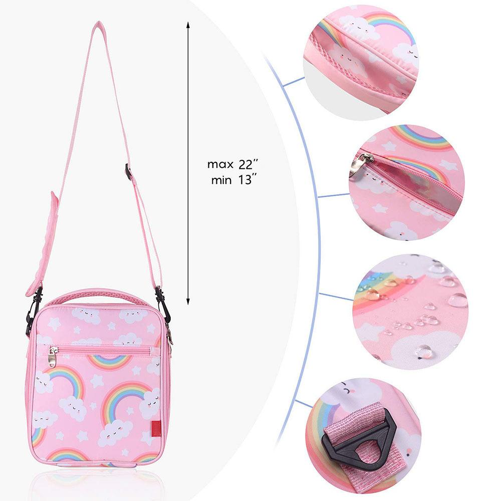 2023 New Dino Cloud Kids Lunch Bag Set Portable Polyester Refrigerated Lunch Box Ice Bag Children's Lunch Bag Fun Cartoon