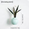 5-14pcs/Set Mini Ceramics Vase Fridge Magnets Label Mini Bonsai Magnet Button Potted Simulation Flower Vase Refrigerator Message