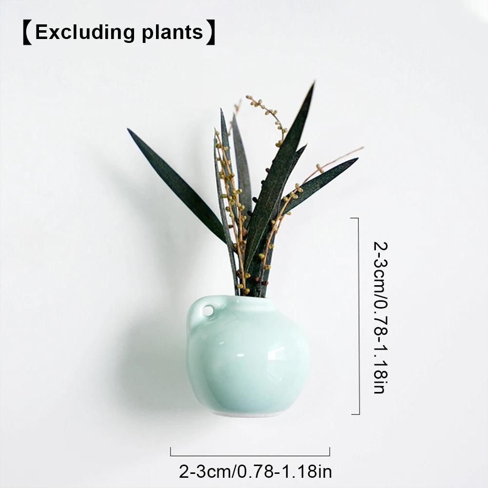 5-14pcs/Set Mini Ceramics Vase Fridge Magnets Label Mini Bonsai Magnet Button Potted Simulation Flower Vase Refrigerator Message