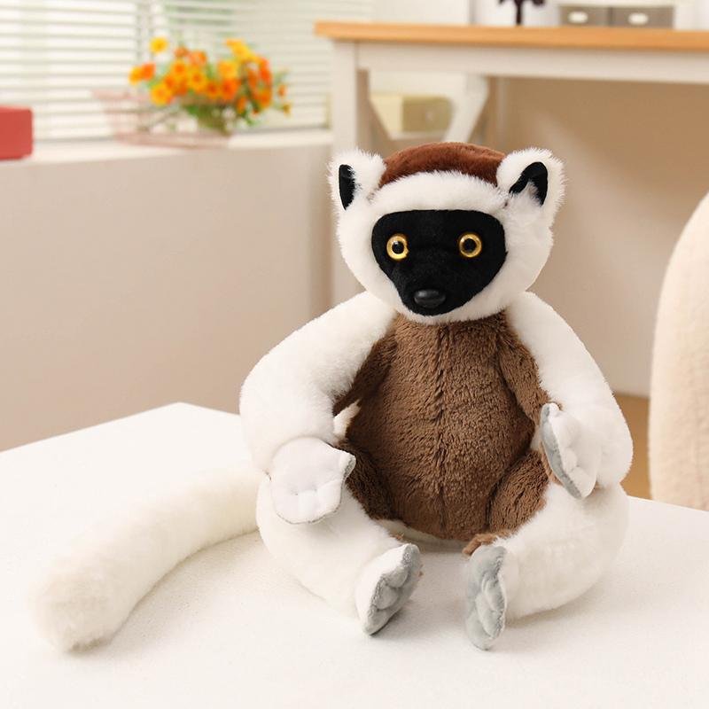 1Pc 25Cm Simulation Lemur Peluche Toy Furry Upturned Tailed Lemur Ring-Tailed Lemur Plushie Doll Stuffed Soft Toy Nice Gift
