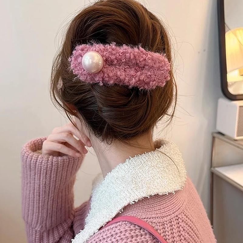 Плюшевая заколка-уточка, красная заколка для хвоста, заколки для волос для женщин, симпатичная праздничная корейская заколка для волос, аксессуары для волос