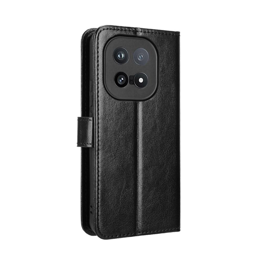 Чехол-бумажник из ПУ-кожи с ремешком для vivo iQOO 15 5G, текстура Crazy Horse
