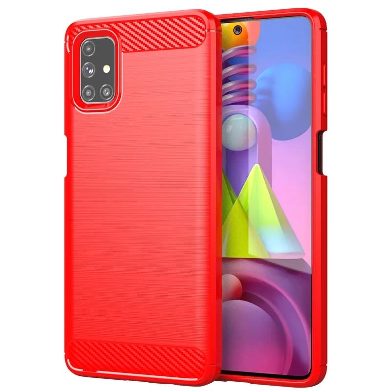 Для Samsung Galaxy M51 противоударный силиконовый чехол противоударный матовый чехол для samsung m51 роскошные чехлы из углеродного волокна Coque Fundas