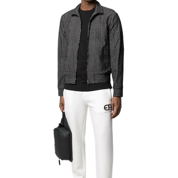 Emporio Armani Однотонная футболка с круглым вырезом, вышитым логотипом, с короткими рукавами, мужские топы, черный, 3K1TL61-JULZ-0999