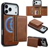 Магнитный кожаный чехол-книжка для телефона iPhone 17 Pro Max Air 16 16E 15 14 13 12 11 Pro Max 17E Plus Карта Для MagSafe Кошелек Обложка