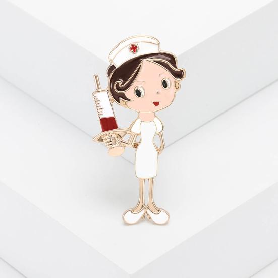 Брошь для медсестры, мультяшная форма медсестры, изысканная цветостойкость, антикоррозийная, антиокислительная, гладкое пальто, шарф, сумка, украшение для шляпы, брошь, булавка для одежды, ювелирные изделия