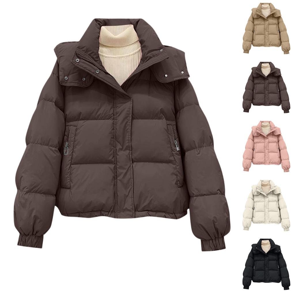 Women's Hooded Coat Ladies Winter Cotton Coat Thickened Warm Jacket