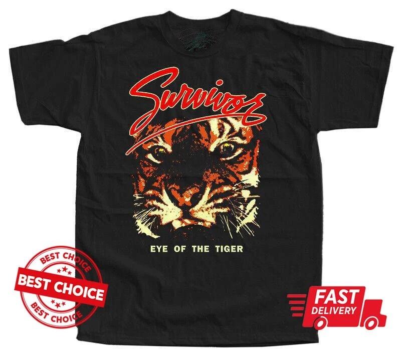 Vintage Survivor Band Eye Of Tiger Unisex Black T-Shirt, Gift For Her, For Him
