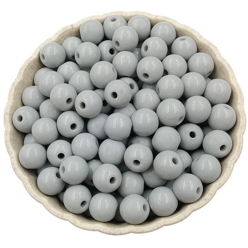 Товары для вечеринок для изготовления украшений Круглые свободные бусины своими руками Однотонные 50 шт. Многоцветные 10 мм Непрозрачные