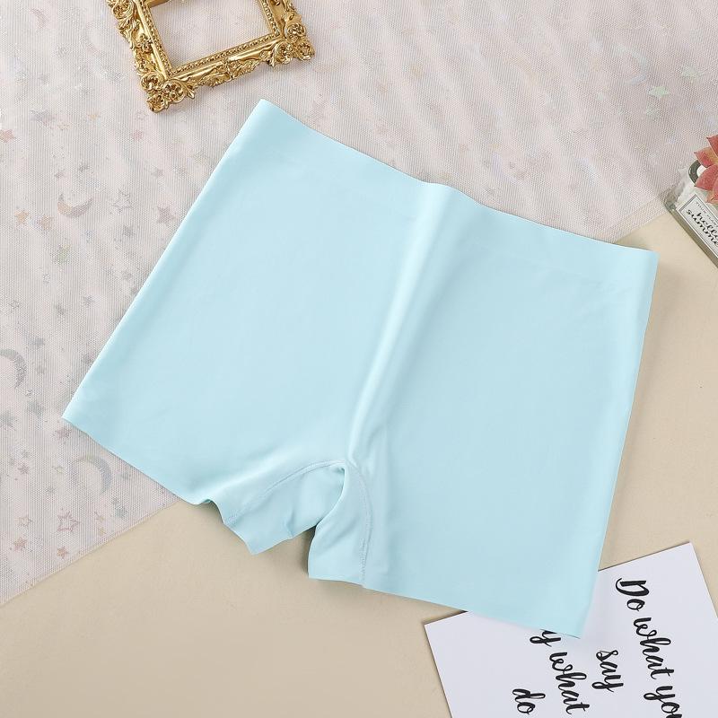 Бесшовное нижнее белье бойлеги средней посадки из ледяного шелка: Дышащая хлопковая ластовица, Большой размер, Женские защитные шорты от просвечивания