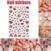 3D Nail Sticker Water Transfer Sticker Decals Leaf Summer DIY Manicure