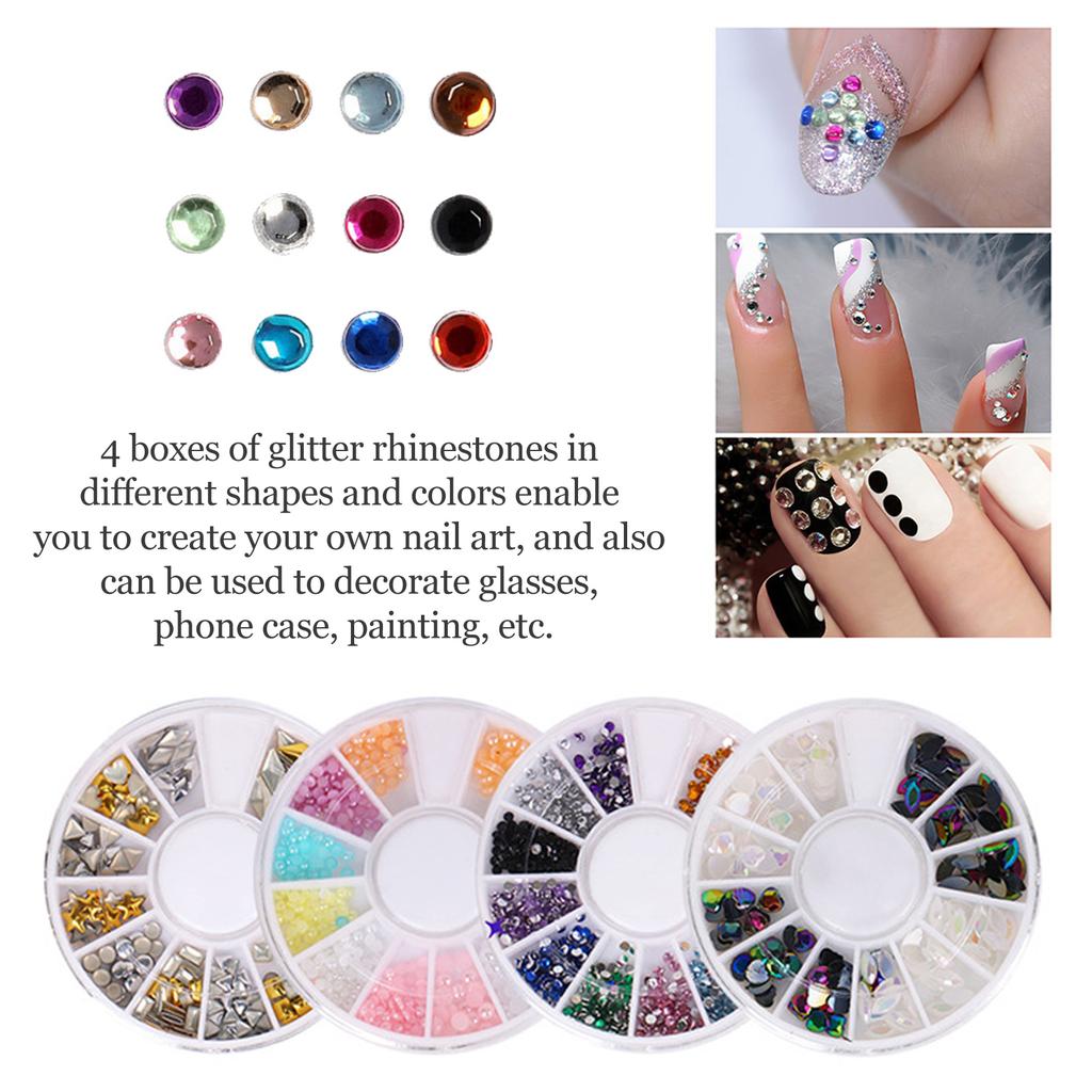 Набор инструментов для дизайна ногтей, ручка для рисования ногтей, кисть для ногтей, двусторонние ручки для рисования, блестящие стразы