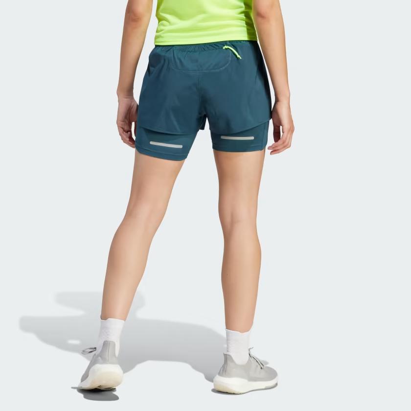 adidas Спортивные шорты 2-в-1 с логотипом Pure Color с эластичной резинкой на талии, женские штаны, темно-синие, HZ4481