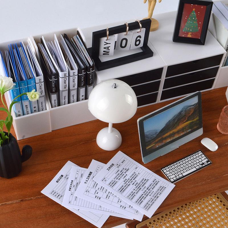 Аксессуары для кукольного домика Мини-доска для записей Зажим для блокнота Папка для файлов Канцелярская доска Игрушки Офисный стол Моделирование Папка Модель