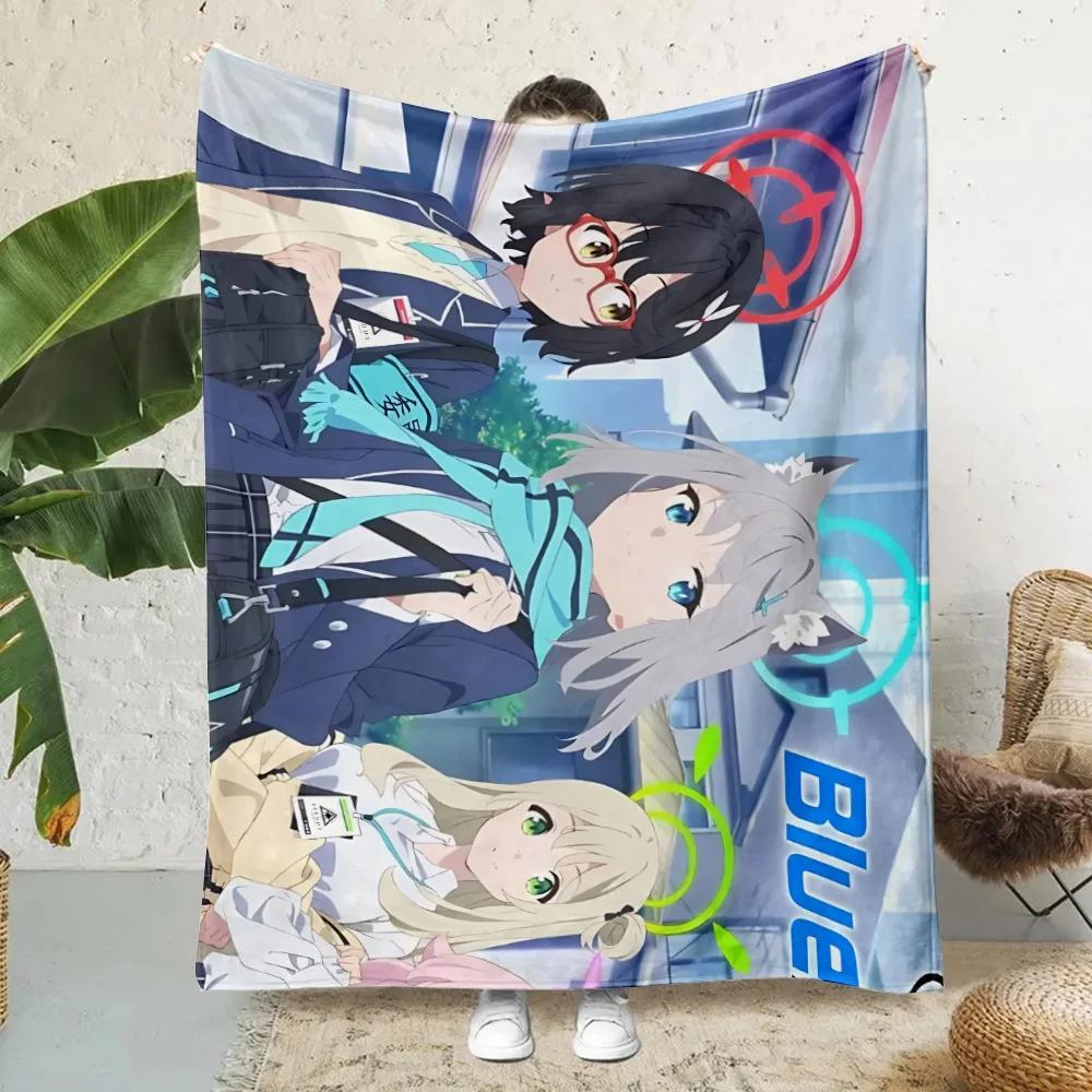 New Anime Girl Shiroko Blue Archive Printed Picnic Blankets Warm Blanket Soft and Comfortable Blanket Home Travel Birthday Gift