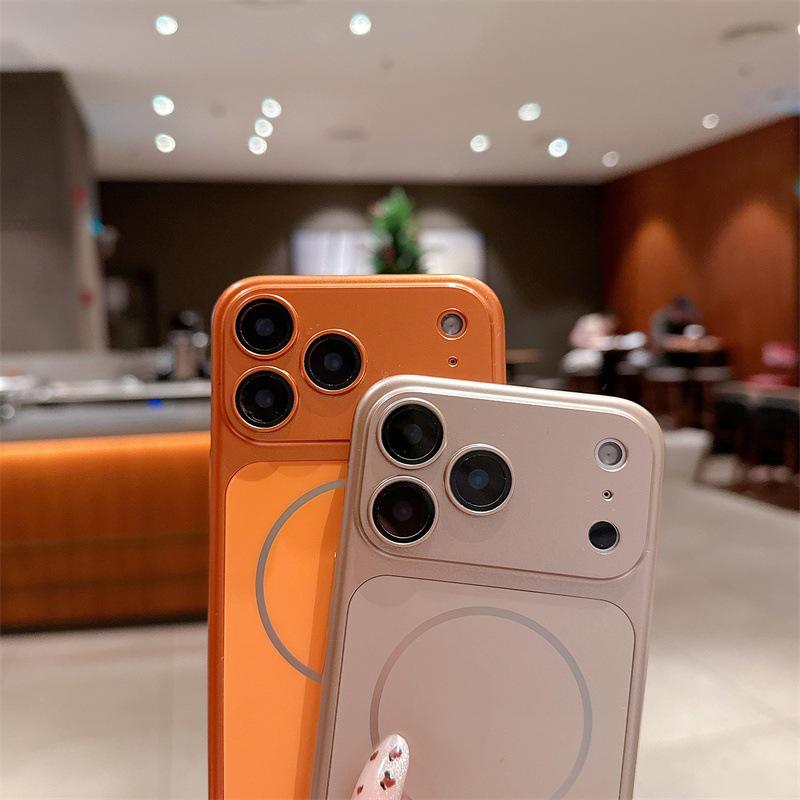 Матовый магнитный чехол для iPhone 17 Pro Max, противоударный, с большим прозрачным окном