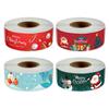 120 Pcs/roll Christmas Strip Sticker Gift Box Packing Seal Sticker Self-adhesive Label Packaging Sticker Roll Merry Christmas