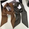 Women's Silk Scarf Long Strip High-end Spring and Summer Multi-purpose Silk Scarf Bag Wrapping Belt Versatile Scarf Headscarf Plaid Belt