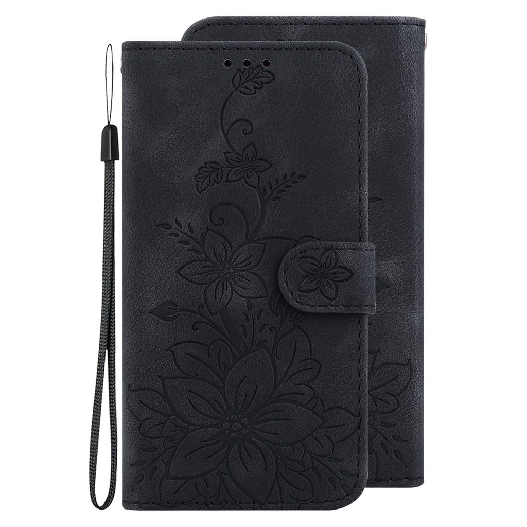 For For Samsung Galaxy S Series,A Series,M Series,Note Series,F Series,J Series.Embossing Process Lily Flower Wallet Leather Flip Cover Case