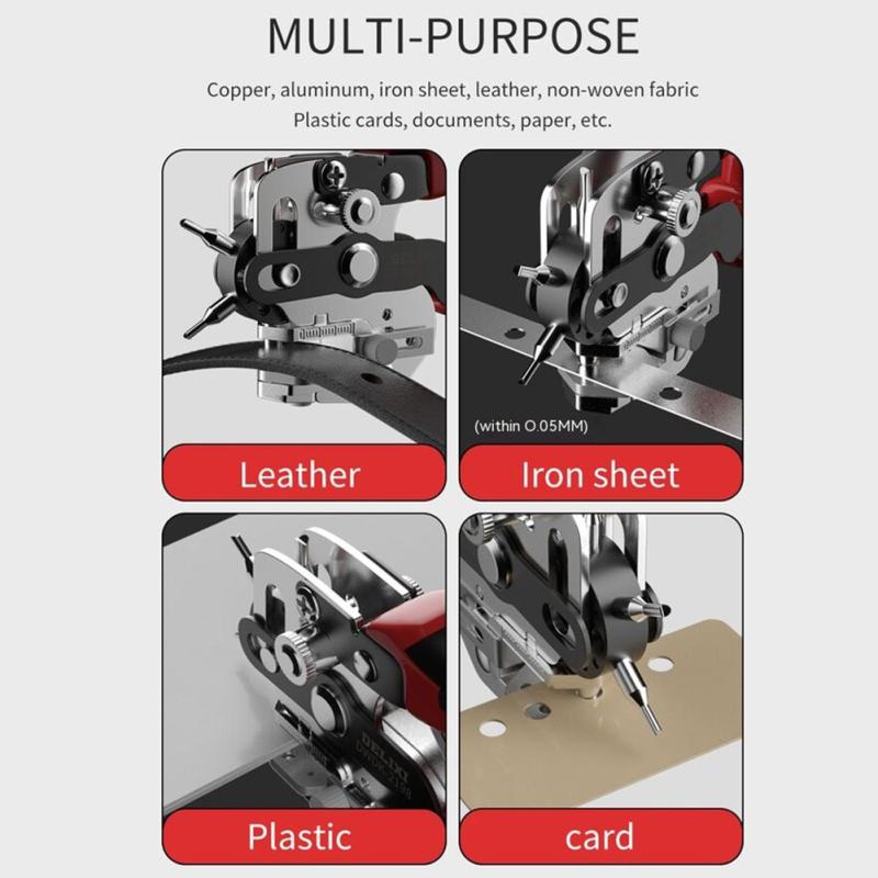 Leather Hole Puncher 2/2.5/3/3.5/4/4.5mm Precision Multi-Size Leather Punch Tool For Belts Watch