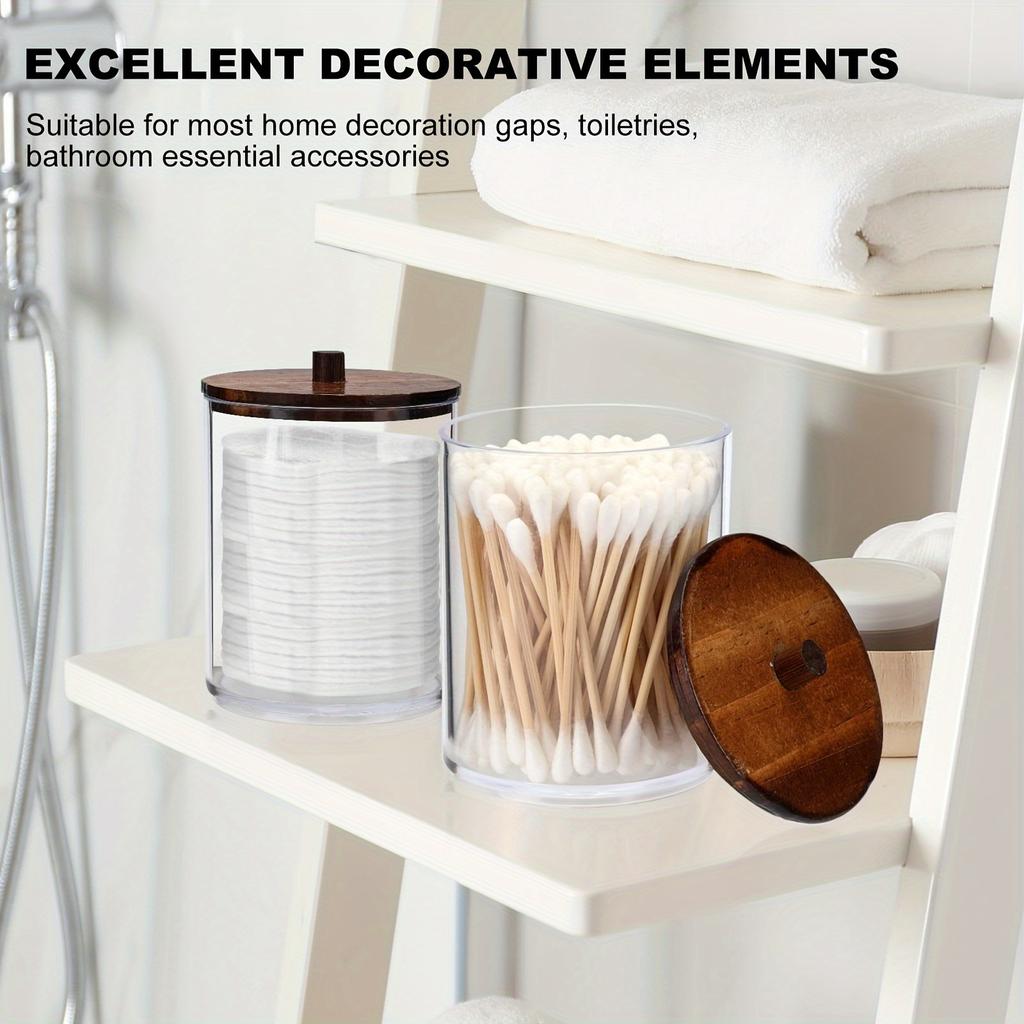 4 шт. в упаковке держатель для ватных палочек диспенсер прозрачный пластиковый контейнер для аптекарских банок контейнер для хранения для туалетного столика органайзер для косметики хранение в ванной комнате