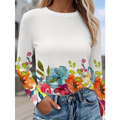 Женская рождественская футболка с длинными рукавами с 3D-принтом, с круглым вырезом и длинными рукавами, осенняя одежда с изображением животных, праздничная подарочная одежда, модная футболка для вечеринки