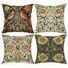 Vintage Flower and Bird Throw Pillow Covers Linen  Zippered Cushion Cases for Farmhouse, Living Room Decor Pillowcases