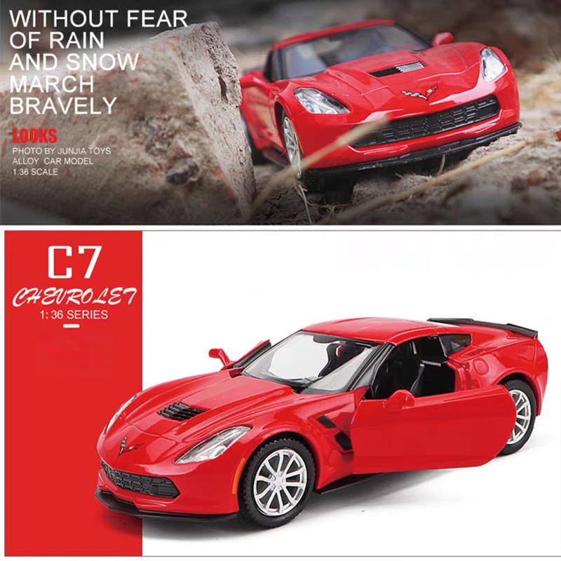 Chevrolet Corvette C7 Grand Sport Симуляция Литая модель и игрушечный автомобиль Машинка с инерционным механизмом и открывающимися дверями RMZ city 1:36 Металлических Моделей Суперкаров