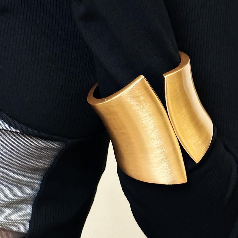 Extra Wide Metal Bangle Open Cuff Statement Wrist Cuff Bold Style Open Bangle  Daily Outfit