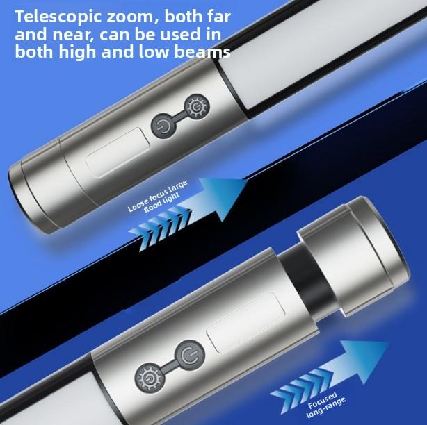 Camping lamp telescopic folding fill light outdoor portable rechargeable flashlight camping lamp infinite dimming adjustable