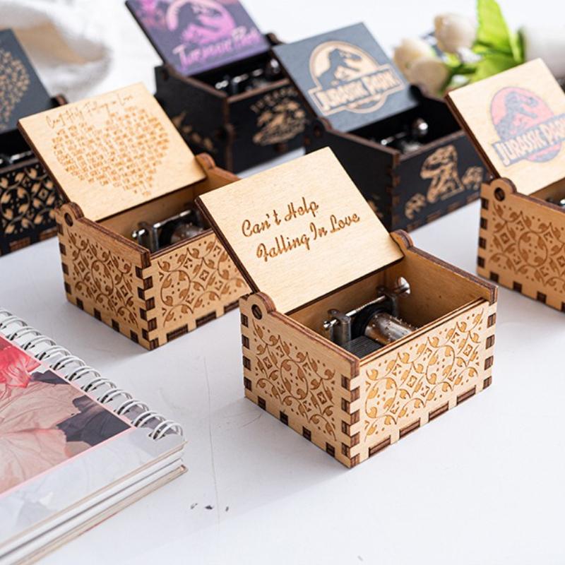 Деревянная музыкальная шкатулка с ручным заводом Музыкальная шкатулка «Веселого Рождества» Рождественские украшения для офиса и дома Подарки Подарок на день рождения