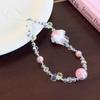 Beaded Bow Phone Case Lanyard Anti-lost Colorful Ball Beaded Phone Strap  DIY Decor