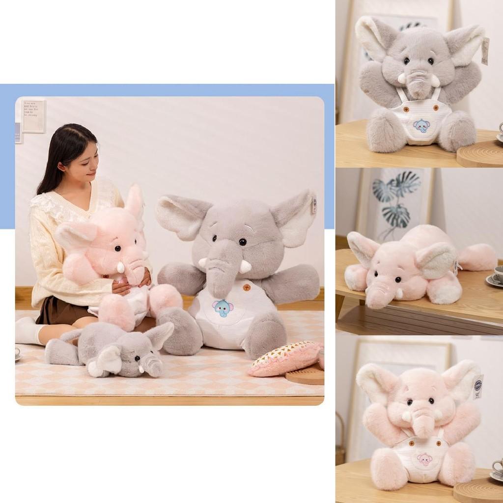 Cute Elephant Plush Stuffed Animals In Pink And Gray Ideal For Baby Comforting Dolls