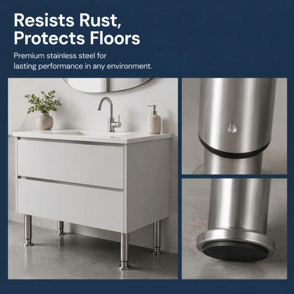 4PCS Stainless Steel + PP Telescopic Furniture Legs Telescopic Heavy Duty Furniture Legs  For Sofa