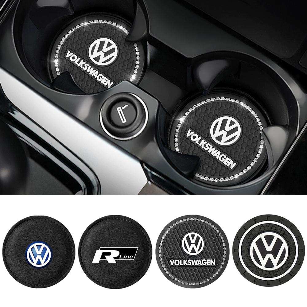 T26Car Cup Holder Mat Pad Anti-slip Coaster Auto Interior Accessories For Volkswagen Golf Rline Passat GTI Lavida Sagitar Scirocco
